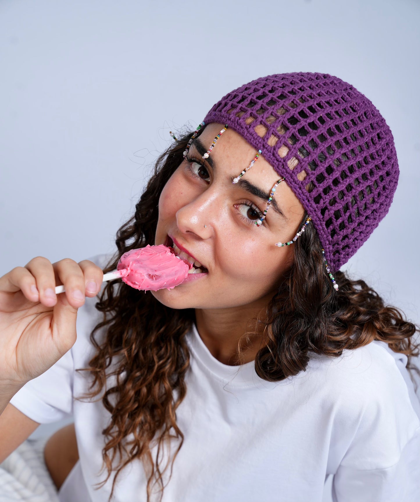 Knitted Crochet Cap