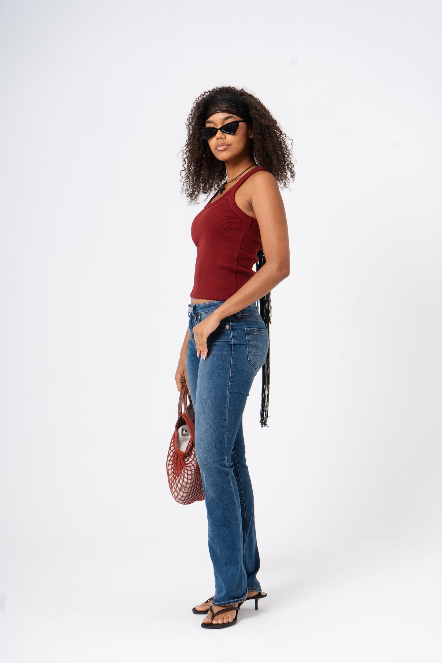 Round neck ribbed top