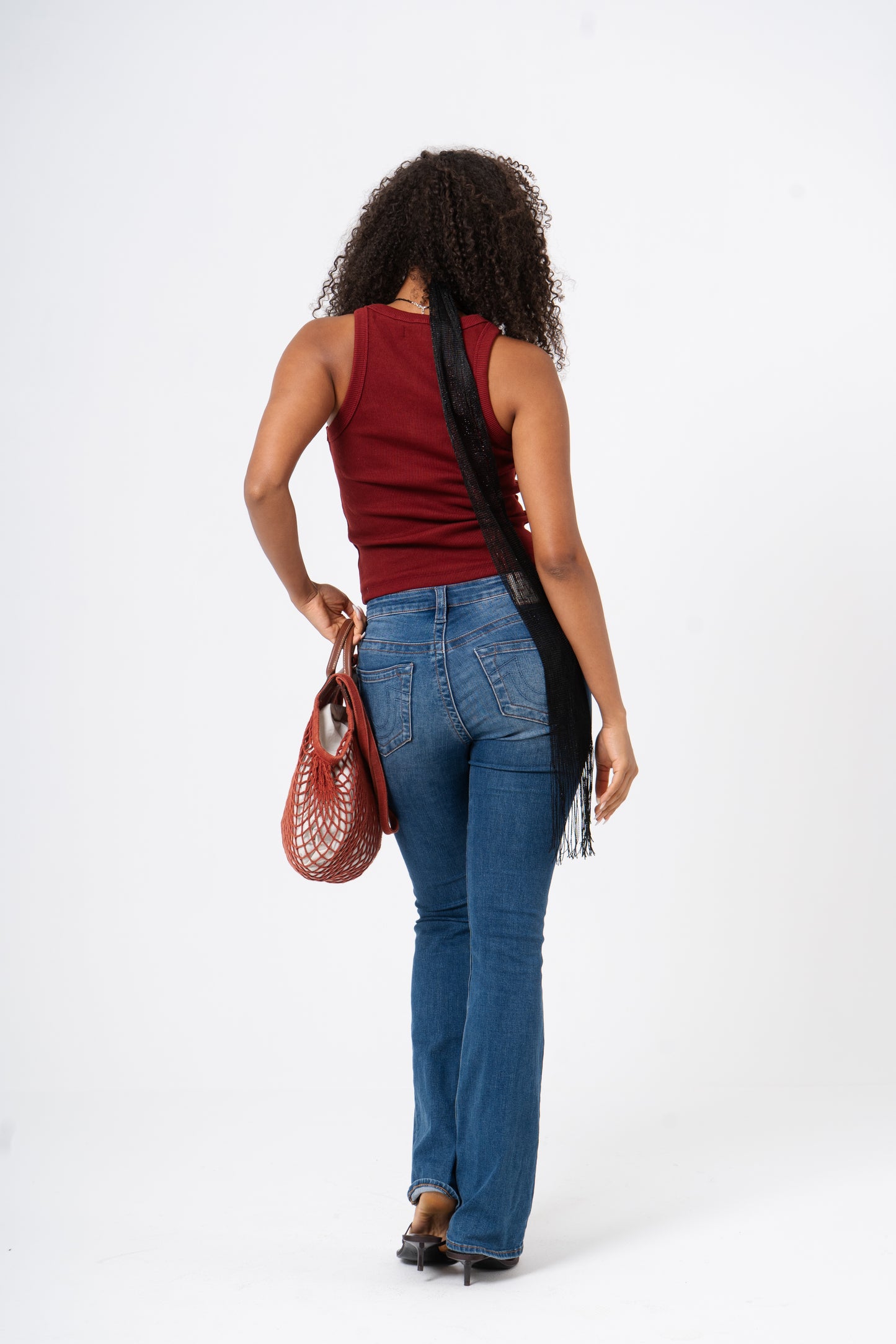 Round neck ribbed top