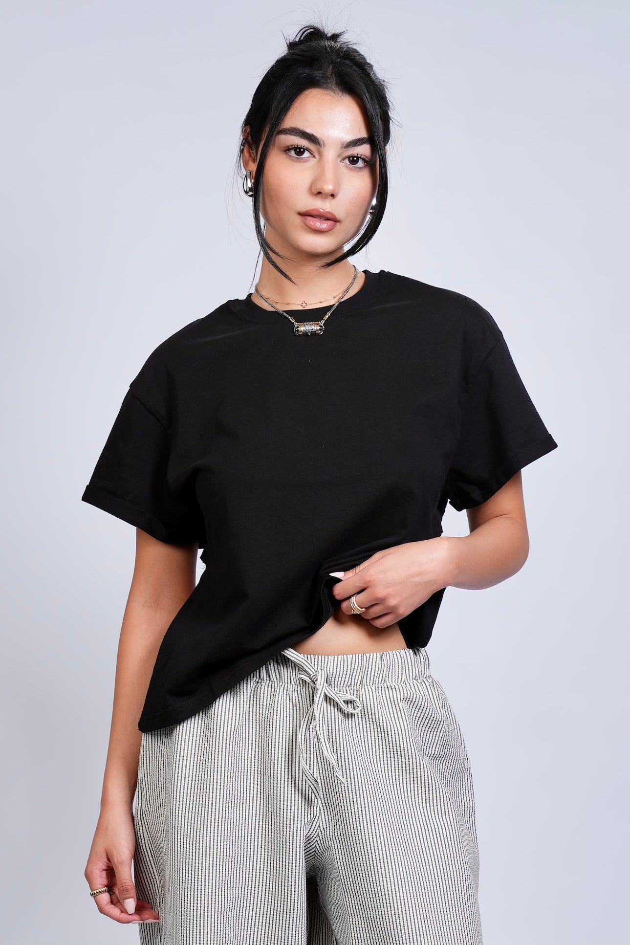 Box Cut Backless T-Shirt