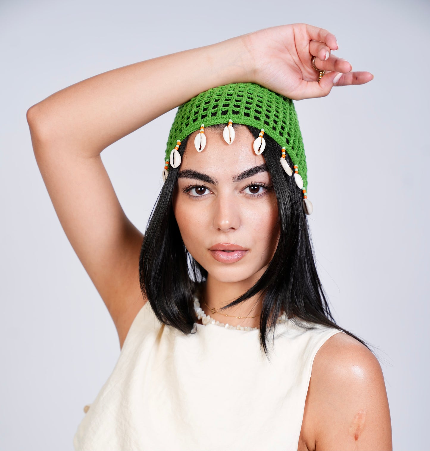 Knitted Crochet Cap